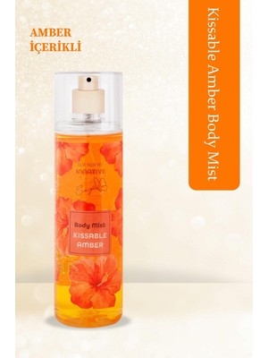 Innative Vücut Spreyi - Kadınlar için Kissable Amber Çiçeksi Parfüm, 200 ml, Ferahlatıcı ve Romantik Etki, 1 Adet