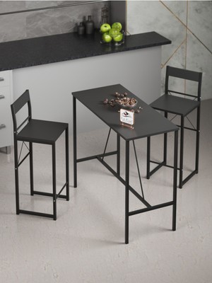 Retodesign Siyah Good Bar Masa Takımı