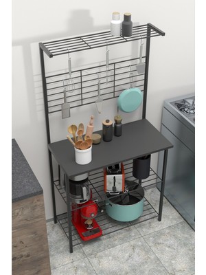 Siyah Mutfak Bangosu .mutfak Masası. Mutfak Rafı .kahve Köşesi Masası 1851