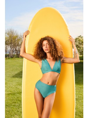 Katia & Bony Kadın Lemon Party Yüksek Bel Bikini Takımı Yeşil