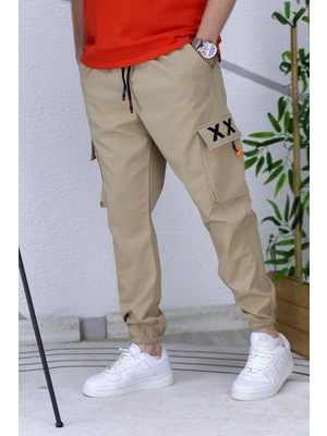 Erkek Jogger Paçası Lastikli Kargo Pantalon Xxx (Dar Kesim)