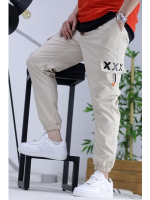 Erkek Jogger Paçası Lastikli Kargo Pantalon Xxx (Dar Kesim)