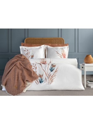 Bohem Nakışlı Çift Kişilik Nevresim Takımı&yatak Örtüsü Seti - Krem