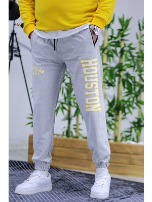 Erkek Houston Baskılı 2 Iplik Mevsimlik Eşofman Altı