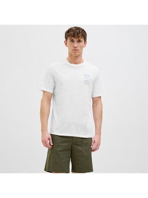 Jack & Jones Jack&jones One Color Summer Erkek Beyaz Yuvarlak Yaka Tişört