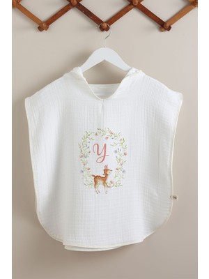 Tuğba Kuğu 4 Kat Müslin Panço - Harf Serisi - Little Deer - Y Harfi
