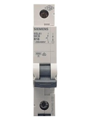 Siemens 5SL6116-6YA 1 Fazlı 16A B Tipi 6kA Otomatik Sigorta Güvenli Koruma Sağlar