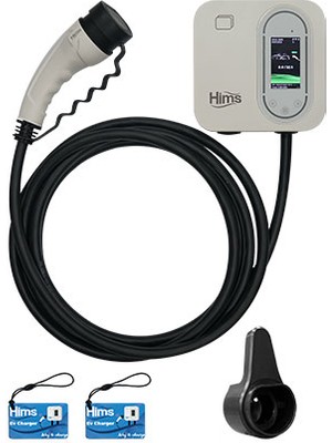 Hims Hcdkb-22 22KW Destekli 5m Kablolu Smart Beyaz Elektrikli Araç Şarj Istasyonu