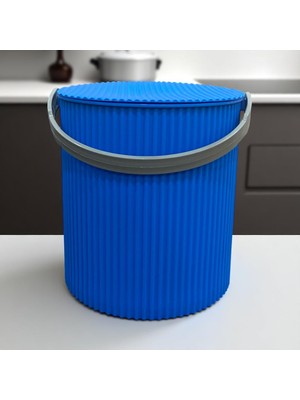 Rainbow Mavi Yuvarlak Kova Piknik Sepeti Meyve Kovası