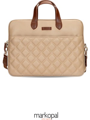 Morca Macbook Kılıf Notebook Çanta Tablet Laptop Kılıfı 13"-14" Kapitone Desenli Deri