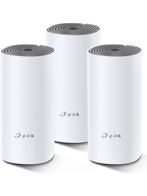 TP-Link Deco E4 (3-Pack) | Wi-Fi 5 Mesh Sistemi | AC1200 Mbps Hız | Fiber Uyumlu | Çift Bant | 100 Mbps Port | 100 Cihaz Desteği | 370 m² Kapsama | WPA3 | Mobil Uygulama ile Kolay Kurulum