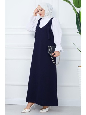 Nehir Örme Jile Elbise Lacivert HM2389