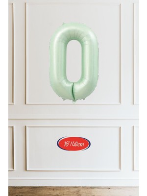 Atölye Mi 0 Yeşil Rakam Balon 16 Inç 40CM Çok Renkli Doğum Günü Süslemeleri İçin Uygun