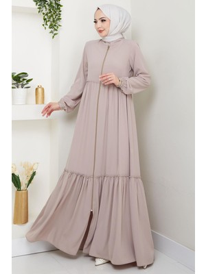 Büzgü Detaylı Ferace Bej HM2034