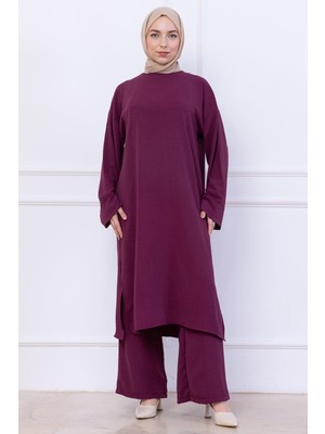Uzun Tunikli Ayrobin Takım Mürdüm HM2770