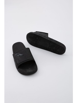 Moda Devrin Siyah Kaydırmaz Deniz Plaj Havuz Banyo Terliği Erkekler İçin Günlük Kullanım