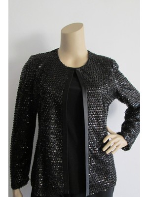 Büyük Beden 3944 Siyah Ceket+Bluz Takım