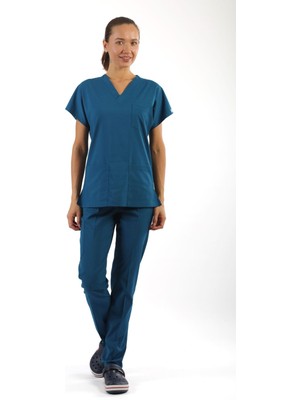 As Forma Scrub-Premium Likralı Bayan-Petrol Yeşili