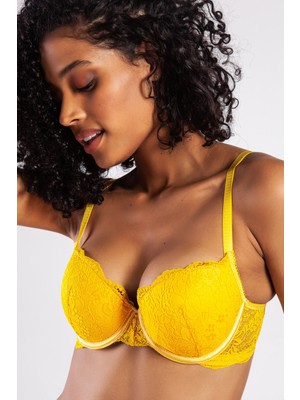 G.colors Balconette Foam Push Up Bra, Sarı Konforlu ve Şık Sütyen