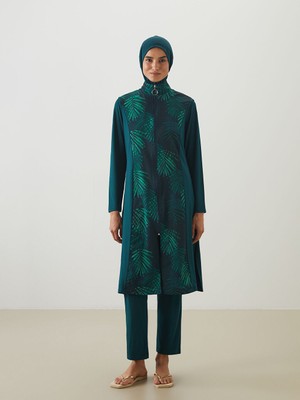 Lc Waikiki Yeni Sezon Dik Yaka Cicekli Kadin Tesettur Mayo Takimi - S5I643Z8