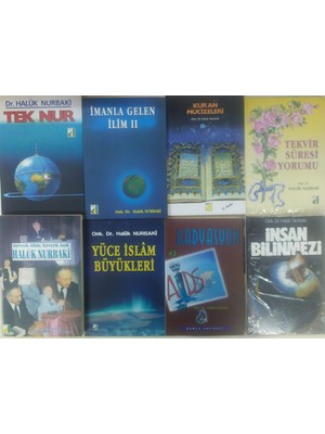 Imanla Gelen Ilim Iı- Kuran Mucizeleri-Tekvir  Süresi  Yorumu-Tek  Nur-Gerçek  Alim Gerçek  Aşık-Yüce  Islam  Büyükleri -Radysyon  ve   Aids-Insan Bilinmezi    8  Kitap