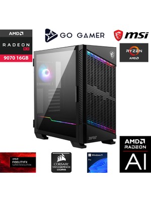 Go Gamer GA1206K AMD Ryzen 7 9700X / 128GB DDR5 5200MHz / 1TB NVMe m.2 SSD / RX 9070 16GB / 360mm Sıvı Soğutma / AMD Gaming Paket