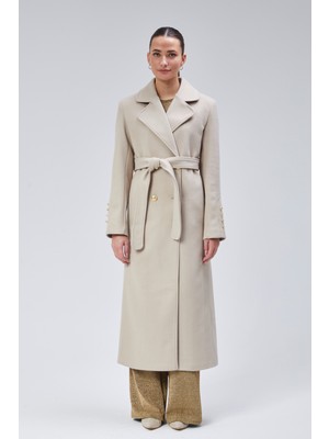 Kadın Kol Düğme Detaylı Regular Astarlı Kaban