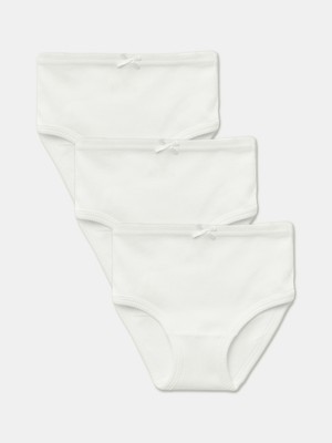 Kız Çocuk Organik Pamuklu Ribana Kaşkorse Külot 3'lü Paket