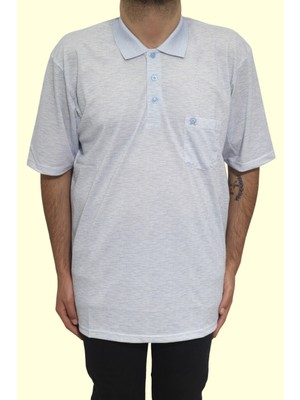 Santa Fistan Store Erkek Desenli Klasik Kesim Rahat Kalıp Tek Cepli Polo Yaka Battal T-Shirt
