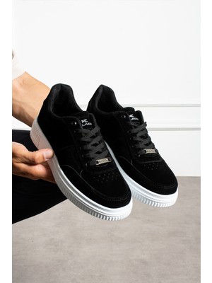 Erkek Sneaker Günlük Spor Ayakkabı Yüksek Siyah Beyaz - Rahat Tasarım Q7