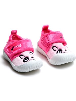 Gezer Kız/Erkek Çocuk Cırtlı Panduf Kreş Ayakkabı Pembe Renk Yıkanabilir Malzeme ile Konforlu