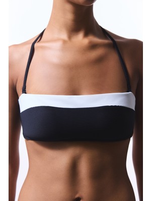 Siyah Nova Straplez Bikini Üstü