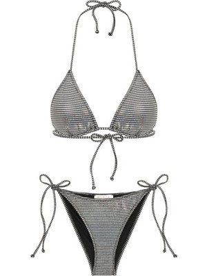 Parlak Yansımalı Üçgen Bikini Takım