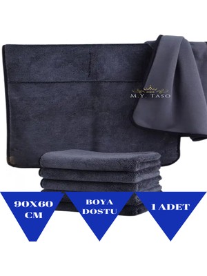 ( 90X60 ) Oto Microfiber Süper Emiş Kurulama Havlusu Proffessional Büyük Ölçü Gri