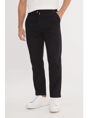 %100 Pamuk Slim Fit Dar Kesim Beli Bağlamalı Yan Cepli Pantolon