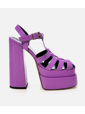 Hotiç 01SAH240750A660 KADIN Deri Mor Topuklu Sandalet