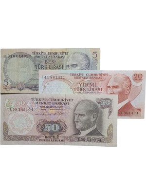 6. 7. Emisyon 3 Adet Koleksiyon Kağıt Para Koleksiyon Başlangıç Setleri Antika Darpane Hobi Hediye 