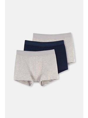 Lacivert Grimelanj Compact Düz 3'lü Boxer