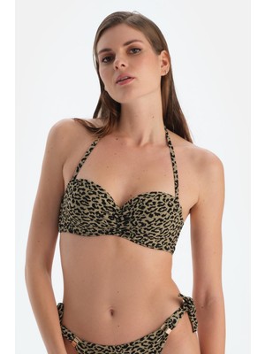 Kahverengi Straplez Bikini Üst