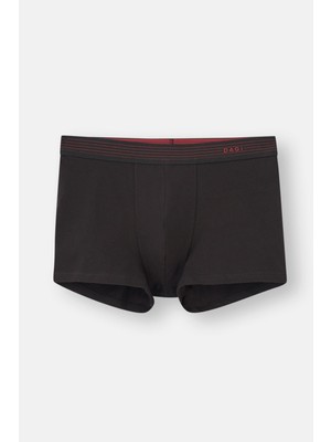 Siyah 5210 3'lü Düz Pamuk Boxer