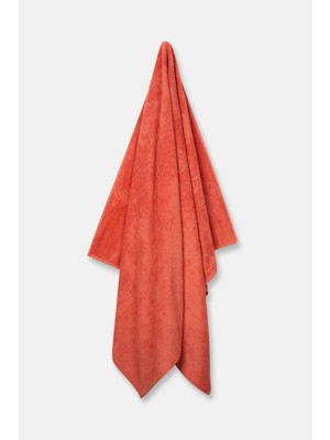 Turuncu Balık Desenli Kadife Plaj Havlusu 90X150