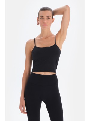 Siyah Dagi Active Askılı Crop Atlet