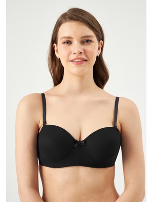 Siyah ERSK140 Camellıa Straplez Boş Cup Tek Sütyen