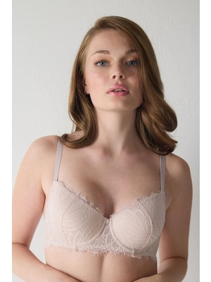 Magic Form 2671 Kadın Ekstra Dolgulu Dantelli Sütyen-Pudra