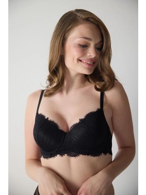 Magic Form 2671 Kadın Ekstra Dolgulu Dantelli Sütyen-Siyah