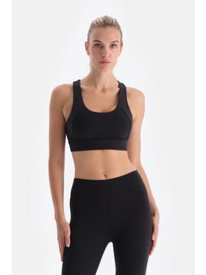 Dagi Siyah Kadın Sporcu Sütyeni Nefes Alabilir Kumaş ile Şık Tasarım Günlük Kullanım İçin