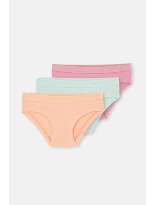 Multicolor 3'lü Kız Çocuk Pamuklu Hıpster