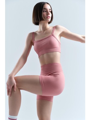 Gül Kurusu Dagi Active Kadın Kalın Askılı Seamless Sporcu Sütyeni