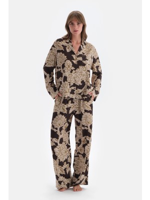 Multicolor Metraj Baskılı Dokuma Pantolon Pijama Altı