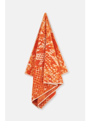 Kiremit Snake Desen Kadife Plaj Havlusu 80X150